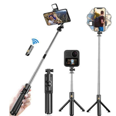 30% OFF!!  4 in 1 Selfie Stick Tripod with Light & Bluetooth Remote