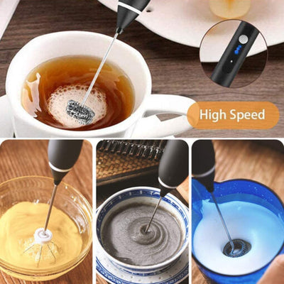 USB Rechargeable 3-Speed Electric Coffee Beater Milk Frother